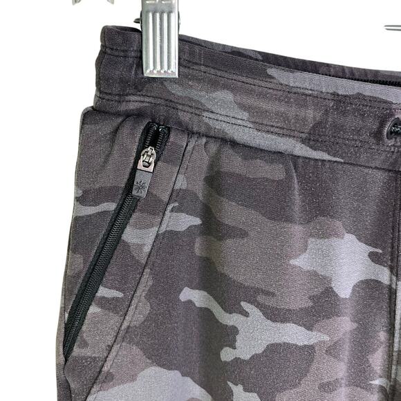 Athleta Girl Warm Up Jogger 14 Black Gray Camo Drawstring Sweatpants Zip Pocket - Picture 4 of 10